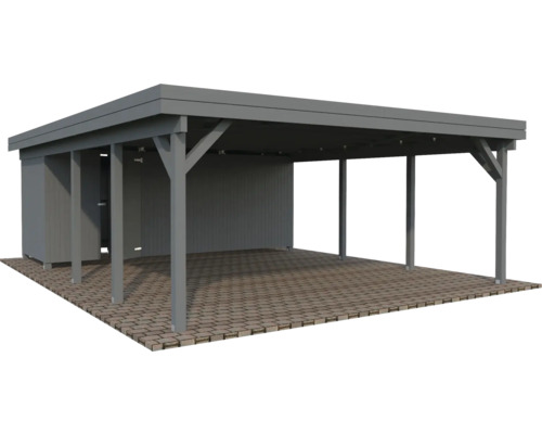 Doppelcarport Palmako Karl 40,6 m² inkl. Geräteraum 555 x 732 cm tauchgrundiert dunkelgrau Doppelcarport Palmako Karl 40,6 m² inkl. Geräteraum 555 x 732 cm tauchgrundiert dunkelgrau