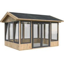 Pavillon Palmako Isabella 10,9 m² inkl. Fussboden 401 x 303 cm tauchgrundiert braun