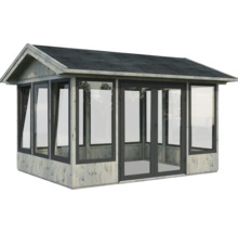 Pavillon Palmako Isabella 10,9 m² inkl. Fussboden 401 x 303 cm tauchgrundiert grau