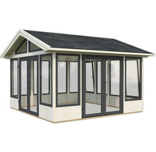 Pavillon Palmako Isabella 14,7 m² inkl. Fussboden 401 x 401 cm tauchgrundiert braun