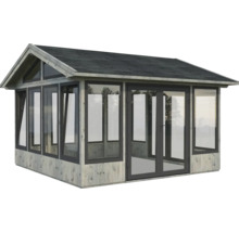 Pavillon Palmako Isabella 14,7 m² inkl. Fussboden 401 x 401 cm tauchgrundiert grau