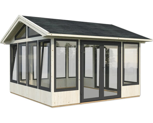 Abri de jardin avec fenêtres et double porte