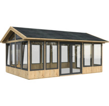 Pavillon Palmako Isabella 22,2 m² inkl. Fussboden 597 x 401 cm tauchgrundiert braun