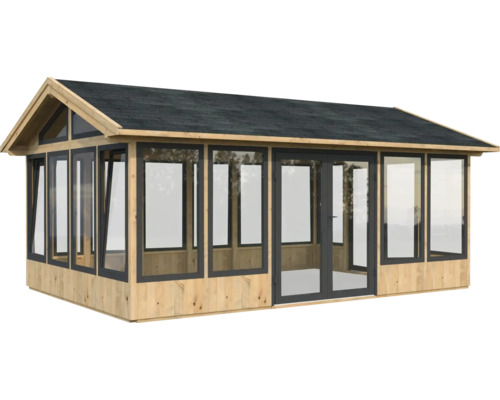 Abri de jardin avec fenêtres et porte double