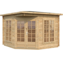 Abri de jardin en bois avec fenêtres et double porte