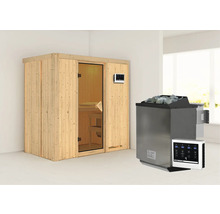 Sauna modulaire Karibu Mariado avec poêle Bio 9 kW et commande extérieure, sans couronne