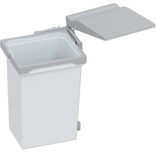 Poubelle à pédale blanche avec couvercle gris pour l''intérieur