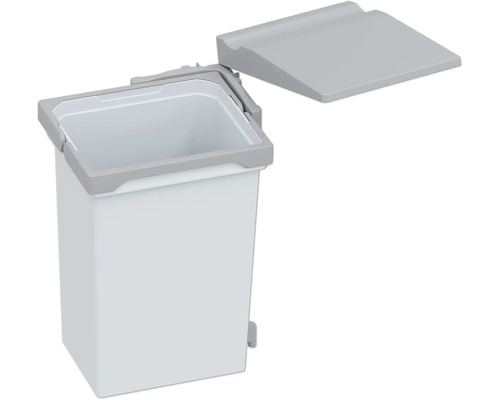 Poubelle à pédale blanche avec couvercle gris pour l''intérieur