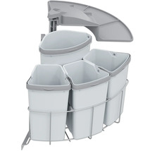 Système de tri des déchets avec plusieurs conteneurs et un cadre métallique pour l''élimination des déchets