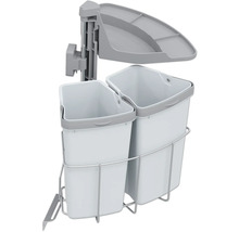 Système de tri des déchets avec deux bacs et plateau de rangement