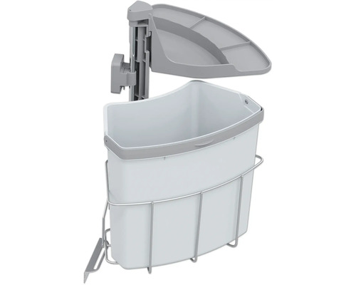 Poubelle avec couvercle et support de montage