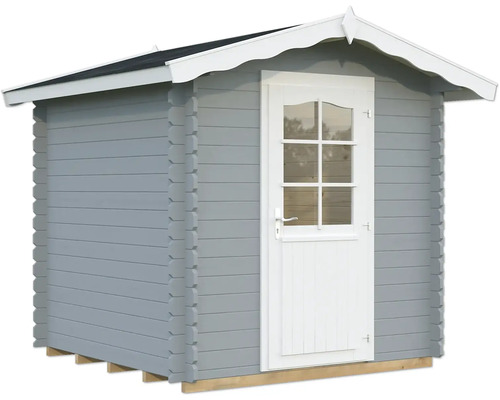 Abri de jardin Palmako Vivian 3,8 m² avec plancher 254 x 240 cm gris clair blanc