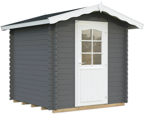 Abri de jardin Palmako Vivian 3,8 m² avec plancher 254 x 240 cm gris foncé blanc