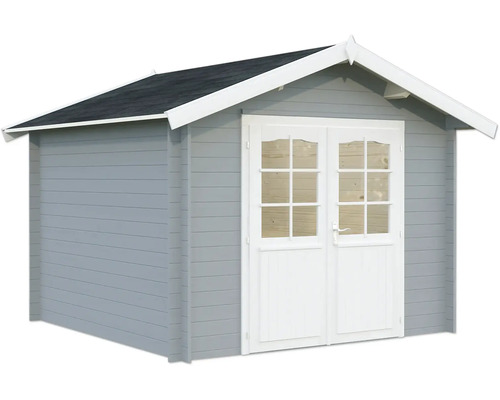 Abri de jardin Palmako Lotta 7,3 m² 330 x 330 cm gris clair blanc