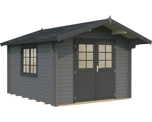 Gartenhaus Palmako Sally 10,2 m² inkl. Fussboden 362 x 440 cm dunkelgrau-anthrazit