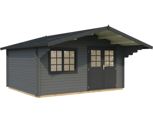 Gartenhaus Palmako Sally 15,5 m² inkl. Fussboden 515 x 530 cm dunkelgrau-anthrazit