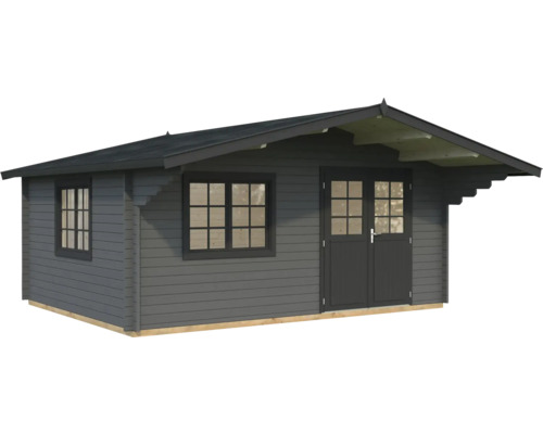 Gartenhaus Palmako Sally 19,1 m² inkl. Fussboden 577 x 560 cm dunkelgrau-anthrazit