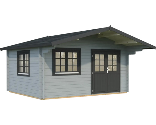 Gartenhaus Palmako Helena 15,1 m² inkl. Fussboden 514 x 524 cm hellgrau-anthrazit