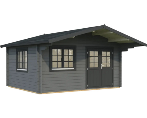 Gartenhaus Palmako Helena 15,1 m² inkl. Fussboden 514 x 524 cm dunkelgrau-anthrazit