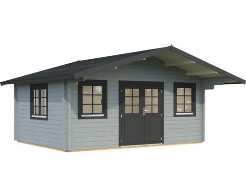 Gartenhaus Palmako Helena 18,6 m² inkl. Fussboden 608 x 554 cm hellgrau-anthrazit