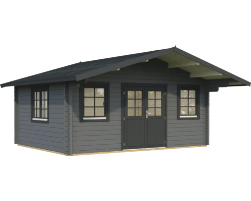 Gartenhaus Palmako Helena 18,6 m² inkl. Fussboden 608 x 554 cm dunkelgrau-anthrazit