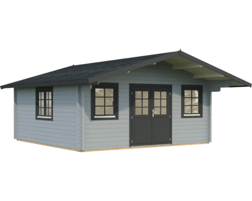 Gartenhaus Palmako Helena 24,6 m² inkl. Fussboden 608 x 672 cm hellgrau-anthrazit