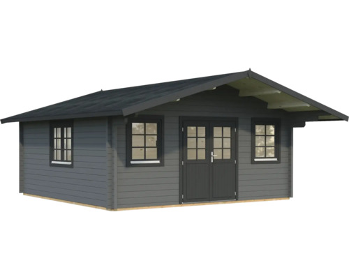 Gartenhaus Palmako Helena 24,6 m² inkl. Fussboden 608 x 672 cm dunkelgrau-anthrazit
