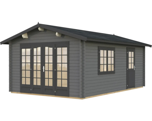 Gartenhaus Palmako Irene 27,7 m² inkl. Fussboden 426 x 598 cm dunkelgrau-anthrazit