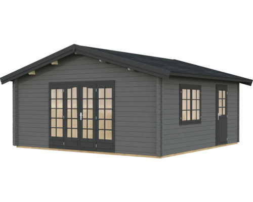 Gartenhaus Palmako Irene 27,7 m² inkl. Fussboden 622 x 598 cm dunkelgrau-anthrazit