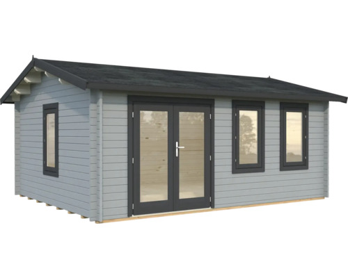 Abri de jardin Palmako Iris 19,1 m² avec plancher 574 x 448 cm gris clair-anthracite