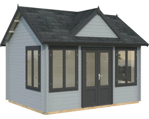 Gartenhaus Palmako Claudia 11,5 m² inkl. Fussboden 444 x 354 cm hellgrau-anthrazit