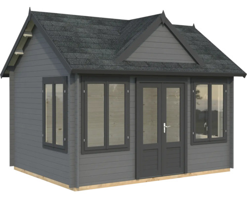 Gartenhaus Palmako Claudia 11,5 m² inkl. Fussboden 444 x 354 cm dunkelgrau-anthrazit