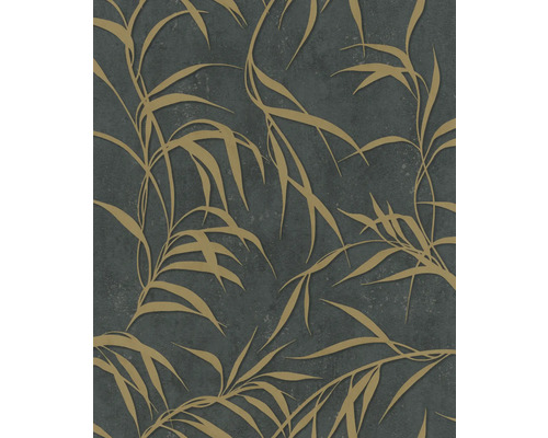 Papier peint intissé 34289 City Glow Floral noir doré Papier peint à motif végétal