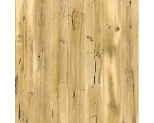Holzfußboden aus Eiche mit Ästen und Maserung