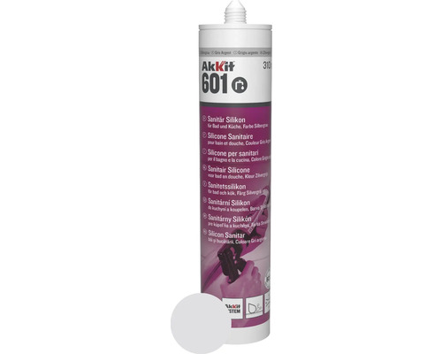 Silicone sanitaire Akkit 601 gris argenté 310 ml