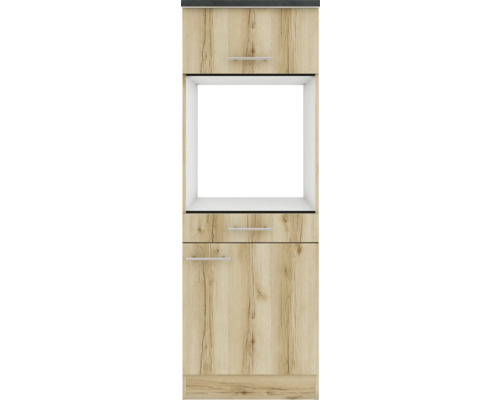 Meuble de cuisine avec structure en bois et compartiment ouvert