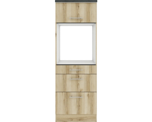 Meuble de cuisine avec motif bois et tiroirs