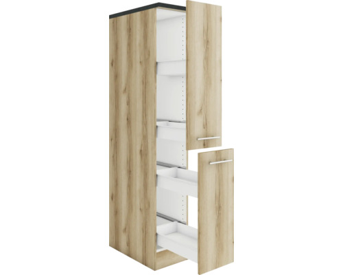 Armoire de cuisine avec tiroirs coulissants aspect bois