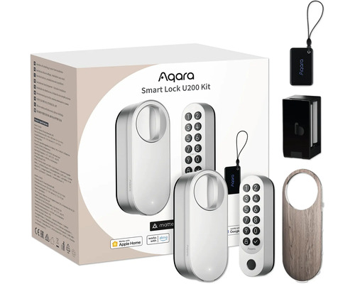 Aqara Smart Lock U200 Kit silver serrure de porte intelligente silver Kit de serrure intelligente Aqara Smart Lock U200 avec clavier à code numérique et prise en charge d''Apple Home
