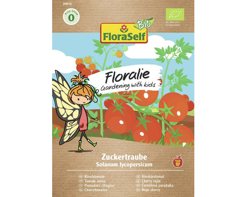 FloraSelf Floralie Gardening with kids Graines de légumes Bio Tomate Zuckertraube FloraSelf Floralie Gardening with kids Graines de légumes Bio Tomate Zuckertraube