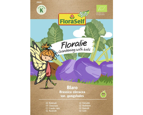 FloraSelf Floralie Gärtnern mit Kids Gemüsesamen Bio Kohlrabi Blaro