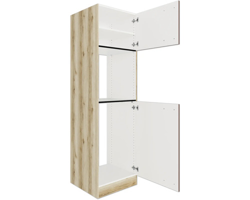 Armoire haute de cuisine avec deux portes ouvertes