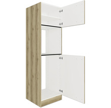 Meuble de cuisine avec portes et étagères ouvertes