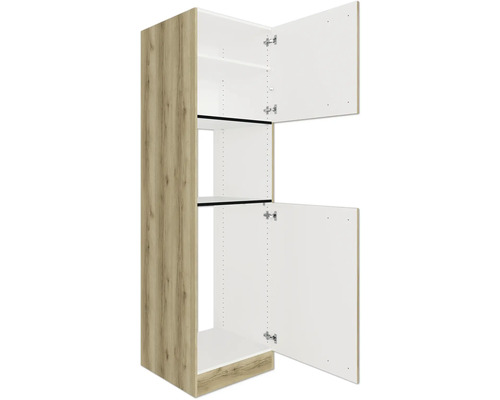 Meuble de cuisine avec portes et étagères ouvertes