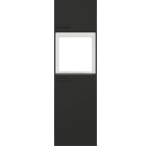 Armoire haute de cuisine foncée avec deux portes et une niche