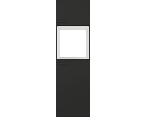 Armoire haute de cuisine foncée avec deux portes et une niche