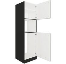 Armoire de cuisine avec portes ouvertes et intérieur