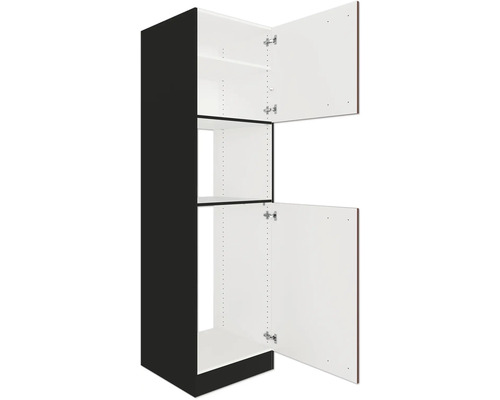 Meuble de cuisine avec portes et étagères ouvertes