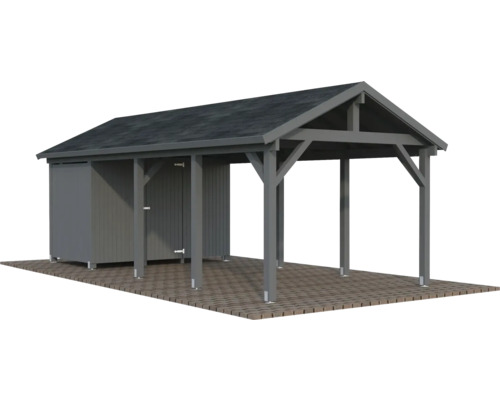 Einzelcarport Palmako Robert 23,1 m² inkl. Geräteraum 315 x 732 cm tauchgrundiert dunkelgrau Einzelcarport Palmako Robert 23,1 m² inkl. Geräteraum 315 x 732 cm tauchgrundiert dunkelgrau