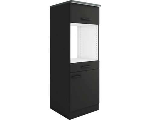 Armoire haute pour four Optifit avec porte Madrid420 lxpxh 60 x 60 x 174,4 cm anthracite mat démontée tirant réversible (montage à gauche ou à droite)